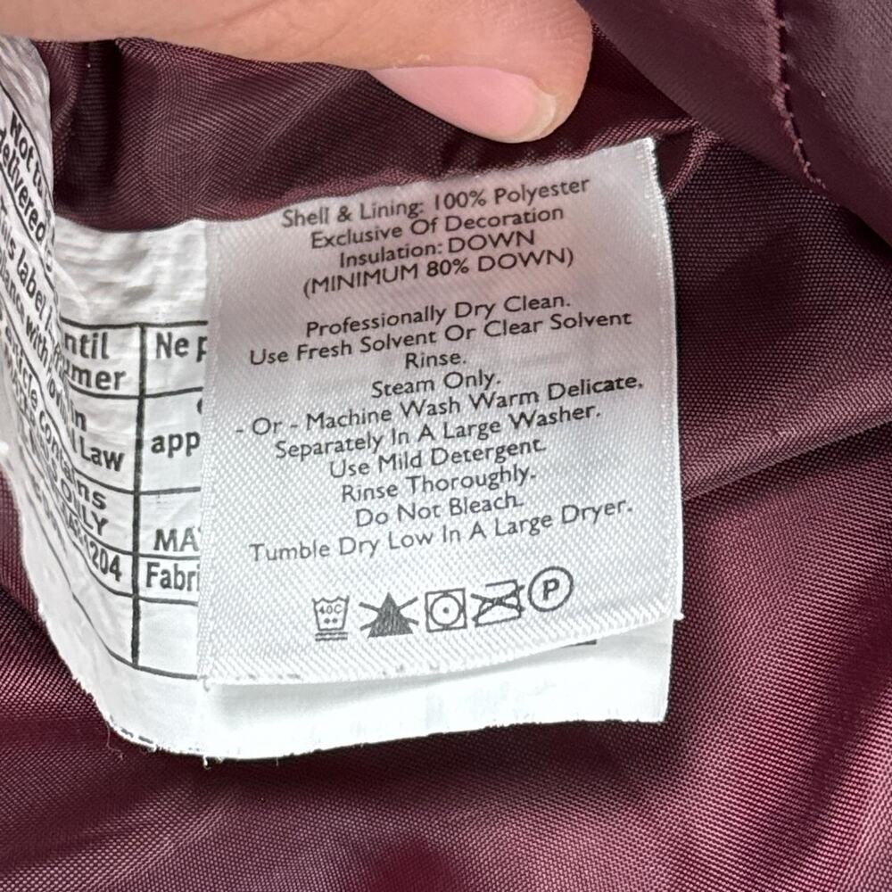 Eddie Bauer Down Puffer Vest Womens Medium Maroon Red Quilted Sleeveless - Picture 5 of 7